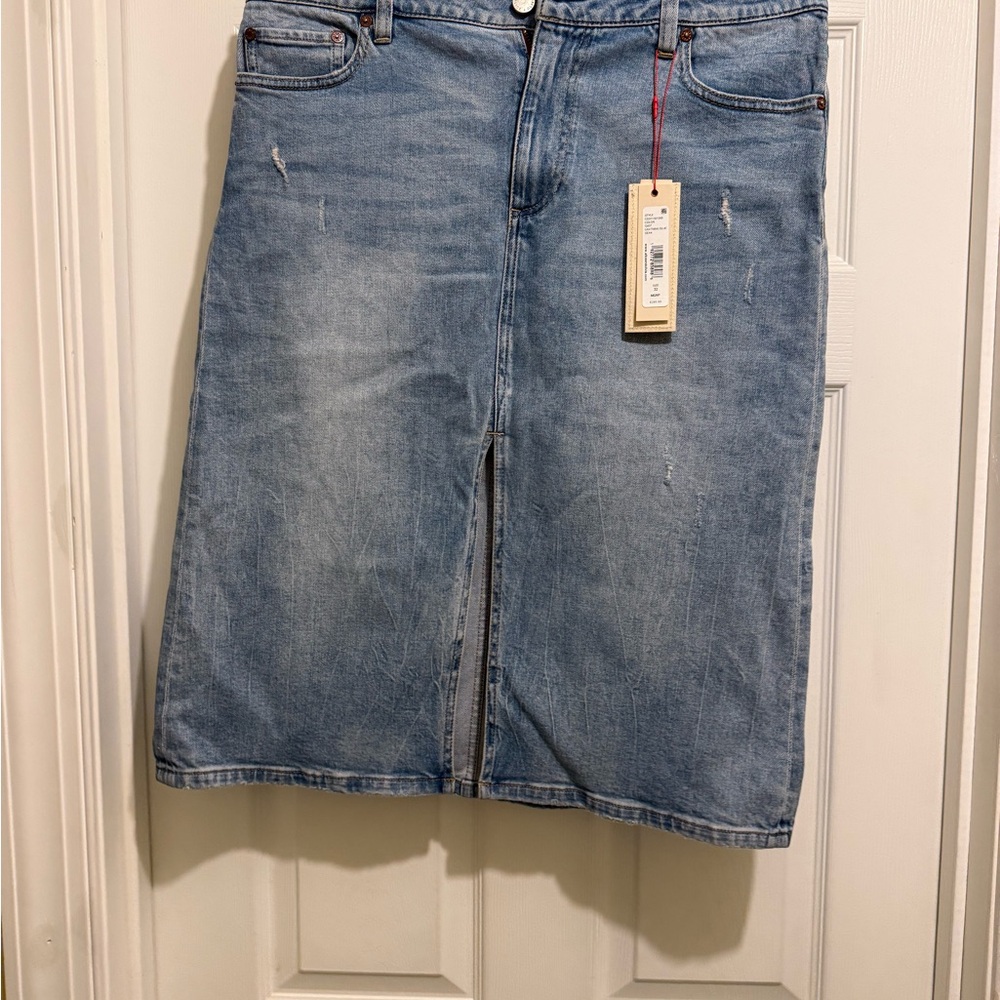 Alice + Olivia Lightning Blue Jean Skjrt